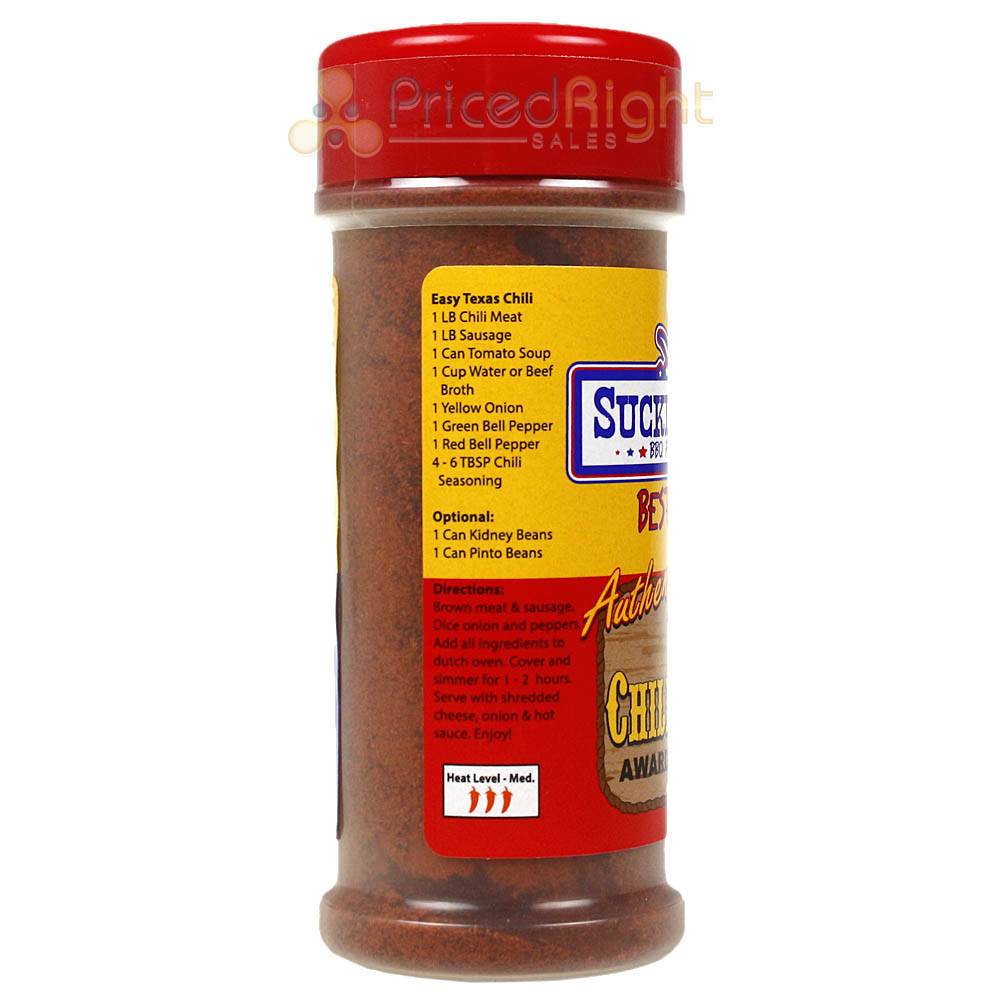 Sucklebusters Authentic Texas Style Chili Seasoning 3.5 oz Bottle