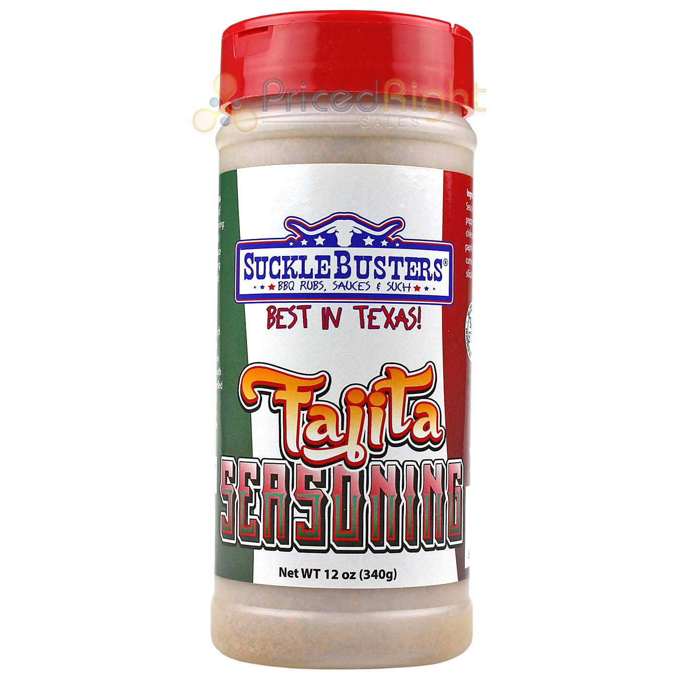 Sucklebusters Fajita Seasoning 12 oz. Spicy Hot Traditional Tex Mex Style No Msg