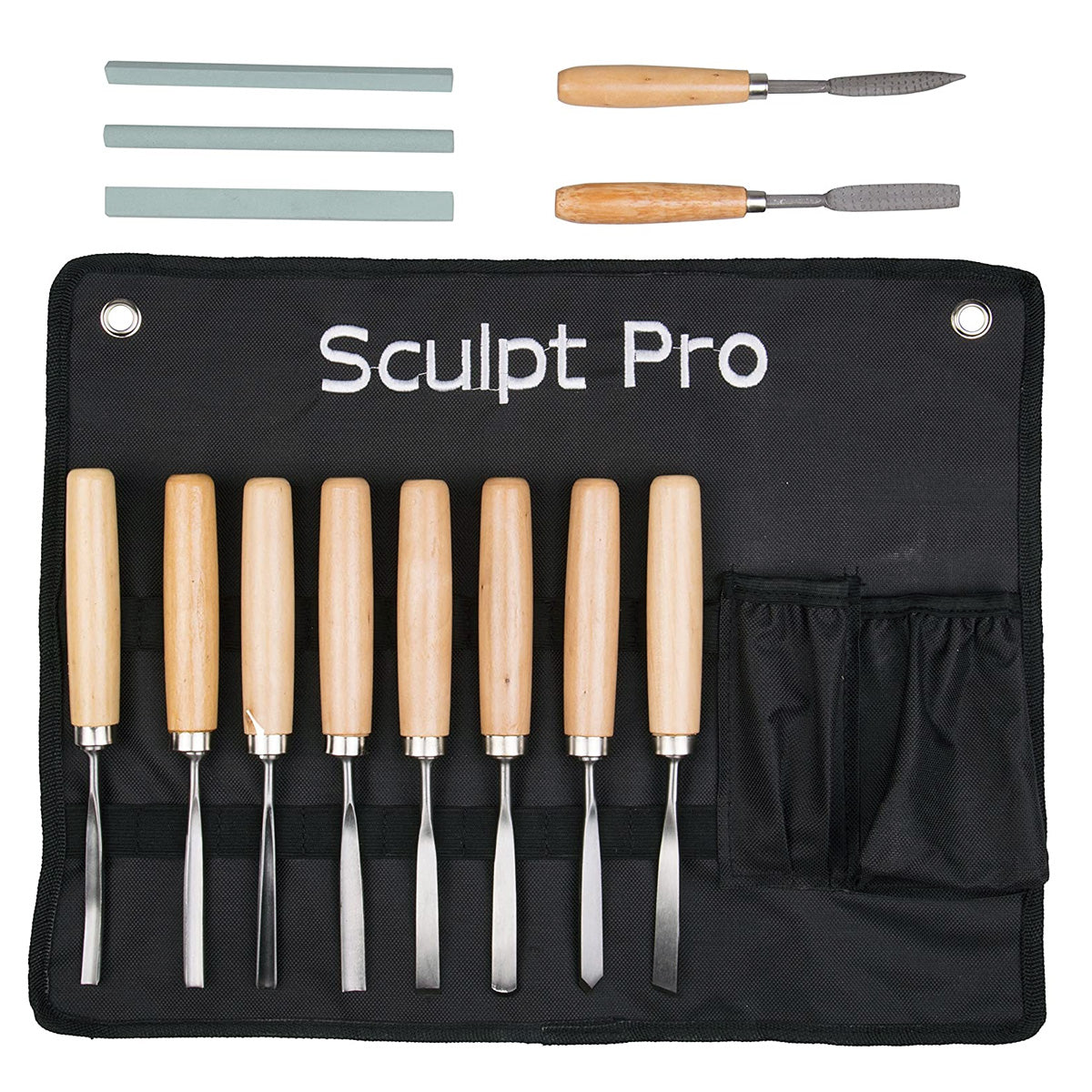 Set of 12 Chisels with Canvas Case