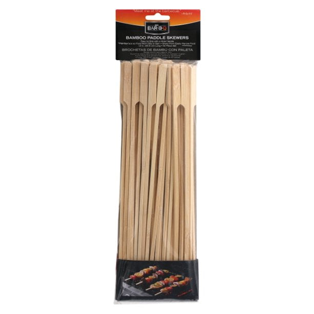 Mr. Bar-B-Q 50 Piece Bamboo Paddle Skewers Easy Grip Wide Handle Surface 40300Y