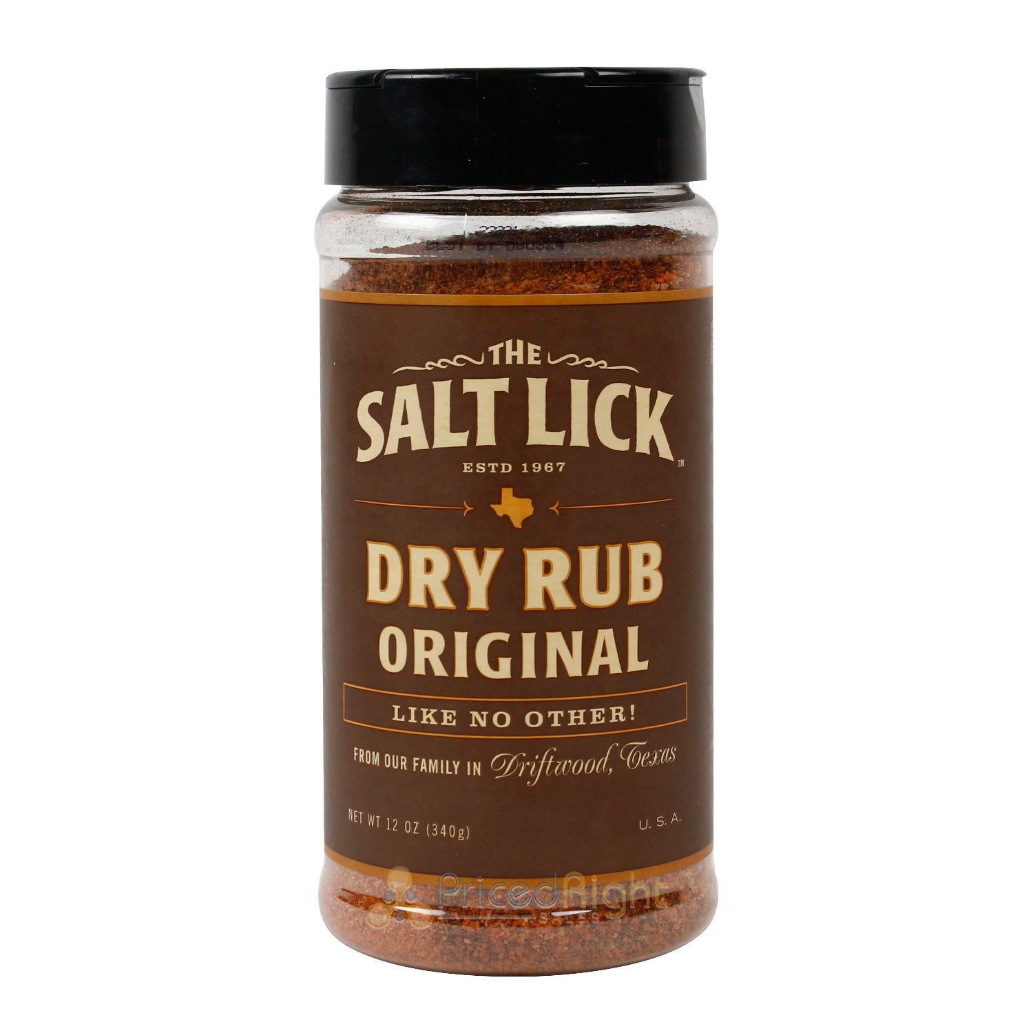 Salt Lick BBQ Original Dry Rub For Meat And Grilling No MSG Made In Texas 12oz