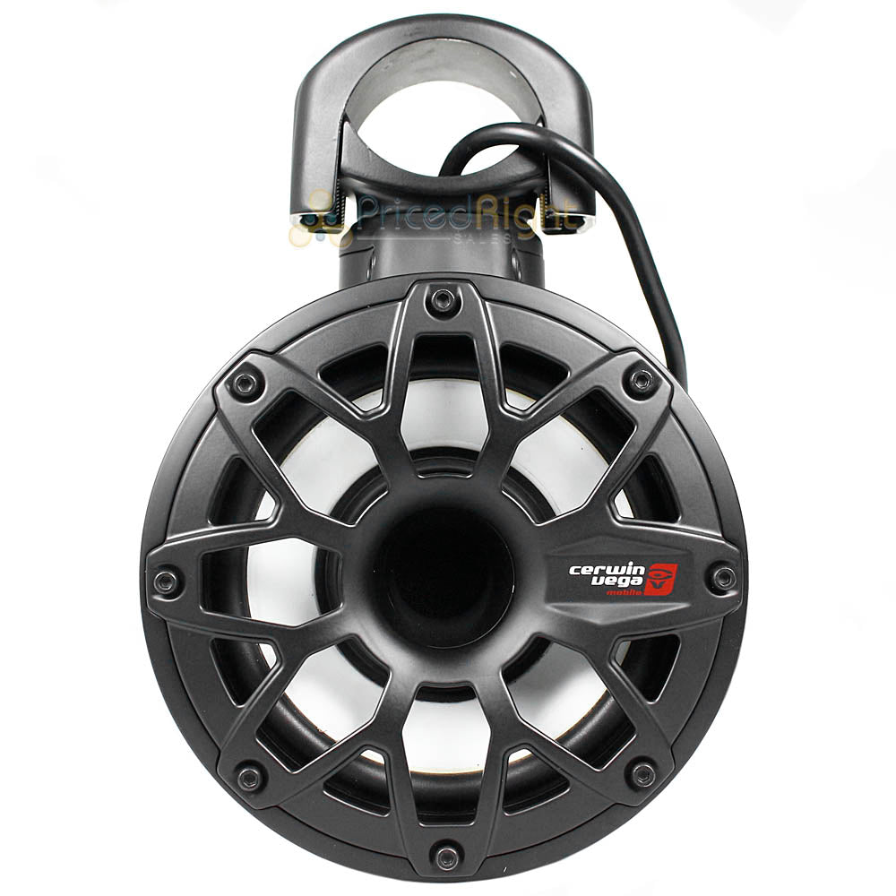 Cerwin Vega 6.5" Two Way Marine Tower Speakers 300 Watt LED Black SL65F4B Pair