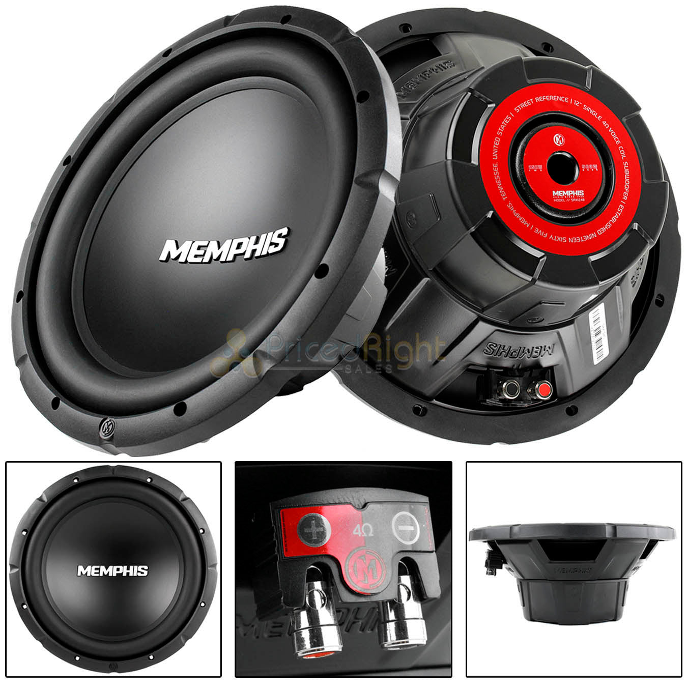 2 Pack Memphis 12" Subwoofer 500 Watts Max SVC 4 Ohm Street Reference SRX1240