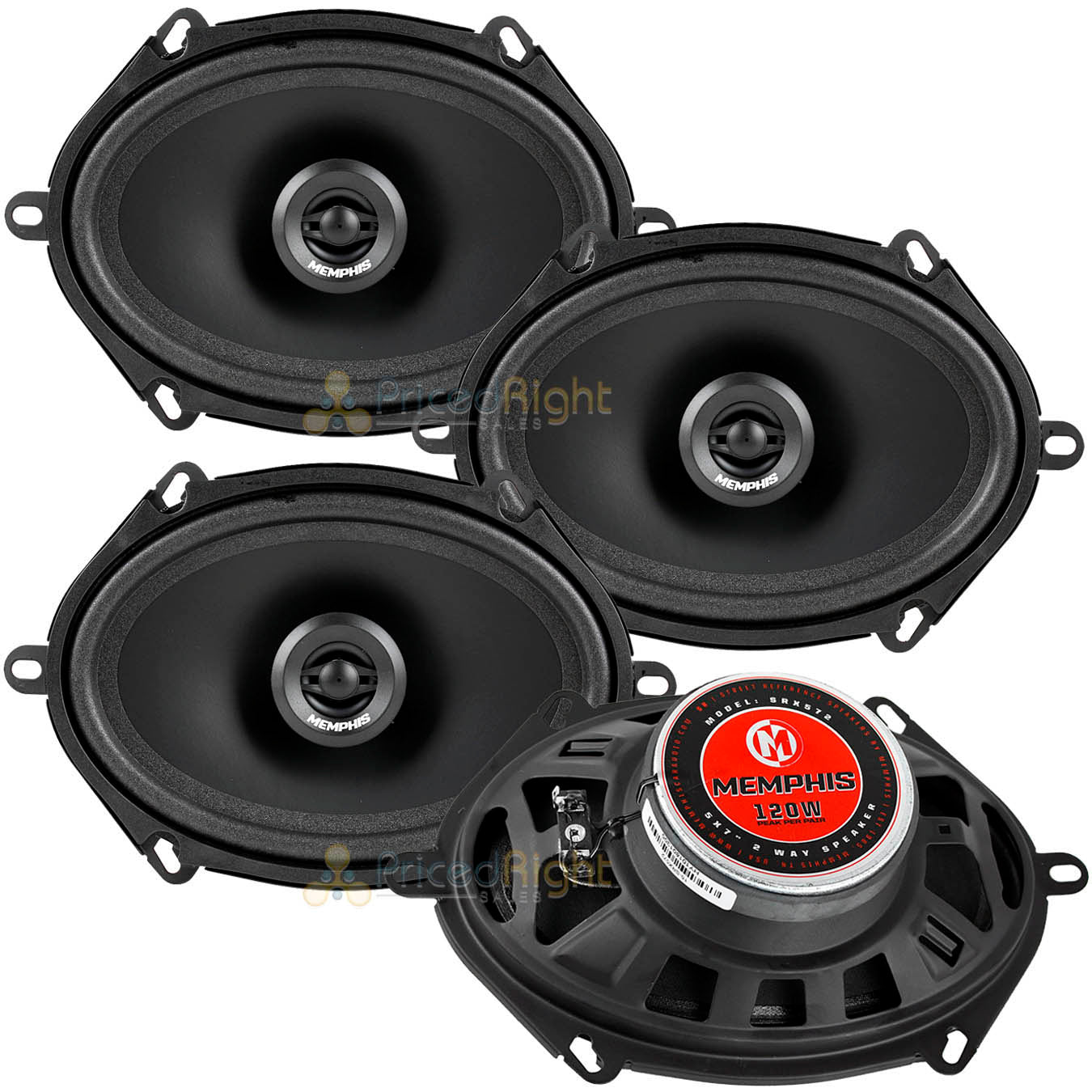 Memphis Audio 5x7" 2Way Coaxial Speakers 120W Max Street Reference Series 2 Pair