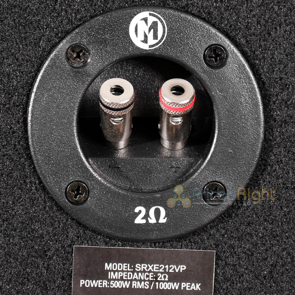 Memphis Audio Loaded Dual 12" Vented Enclosure Bass System 1000W Max SRXE212VP
