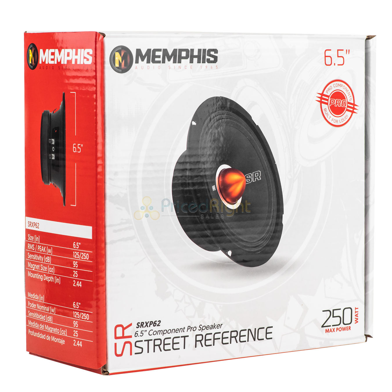 Memphis Audio 6.5" Mid Range Speaker 250 Watts Max 4 Ohm Street Reference SRXP62