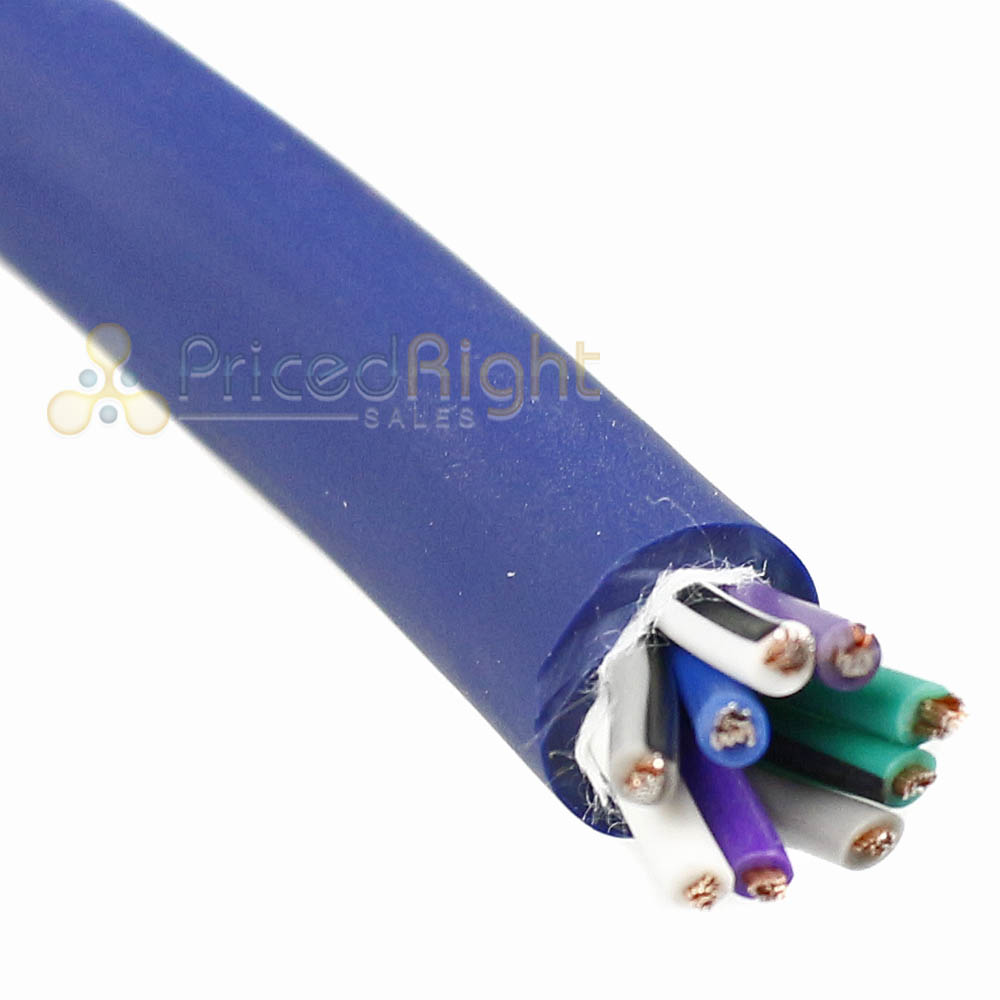 50 Ft 9 Conductor Speed Wire 18 Gauge CCA Color Coded Blue Flexible Casing DS18