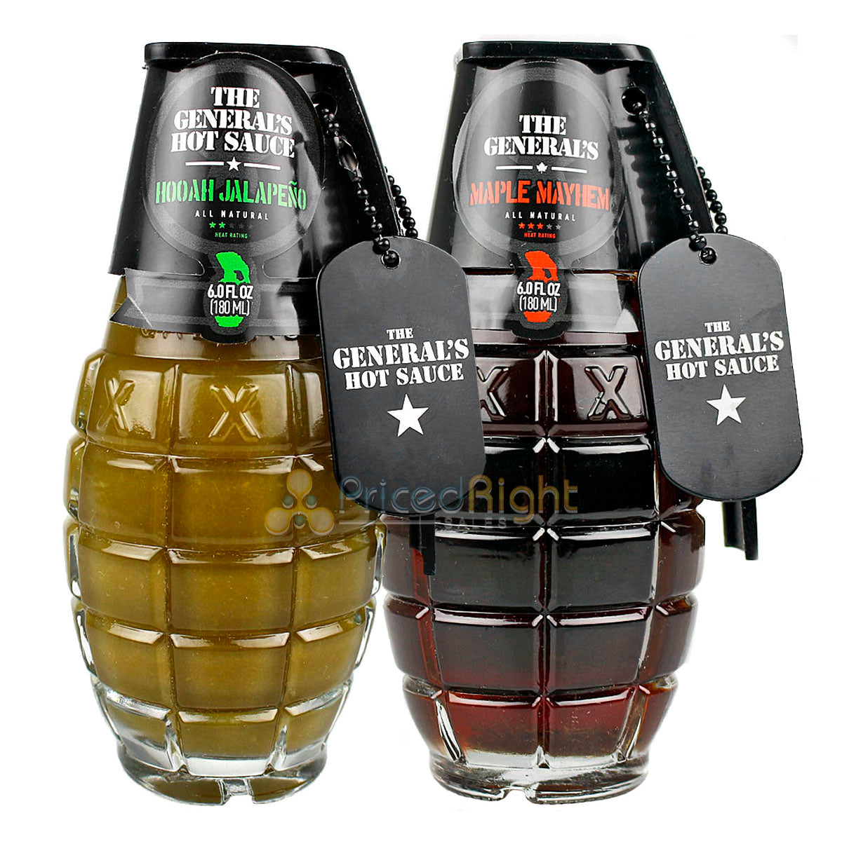 The Generals Maple Mayhem and Hooah Jalapeno Hot Sauce Pack 6 Ounce Bottles