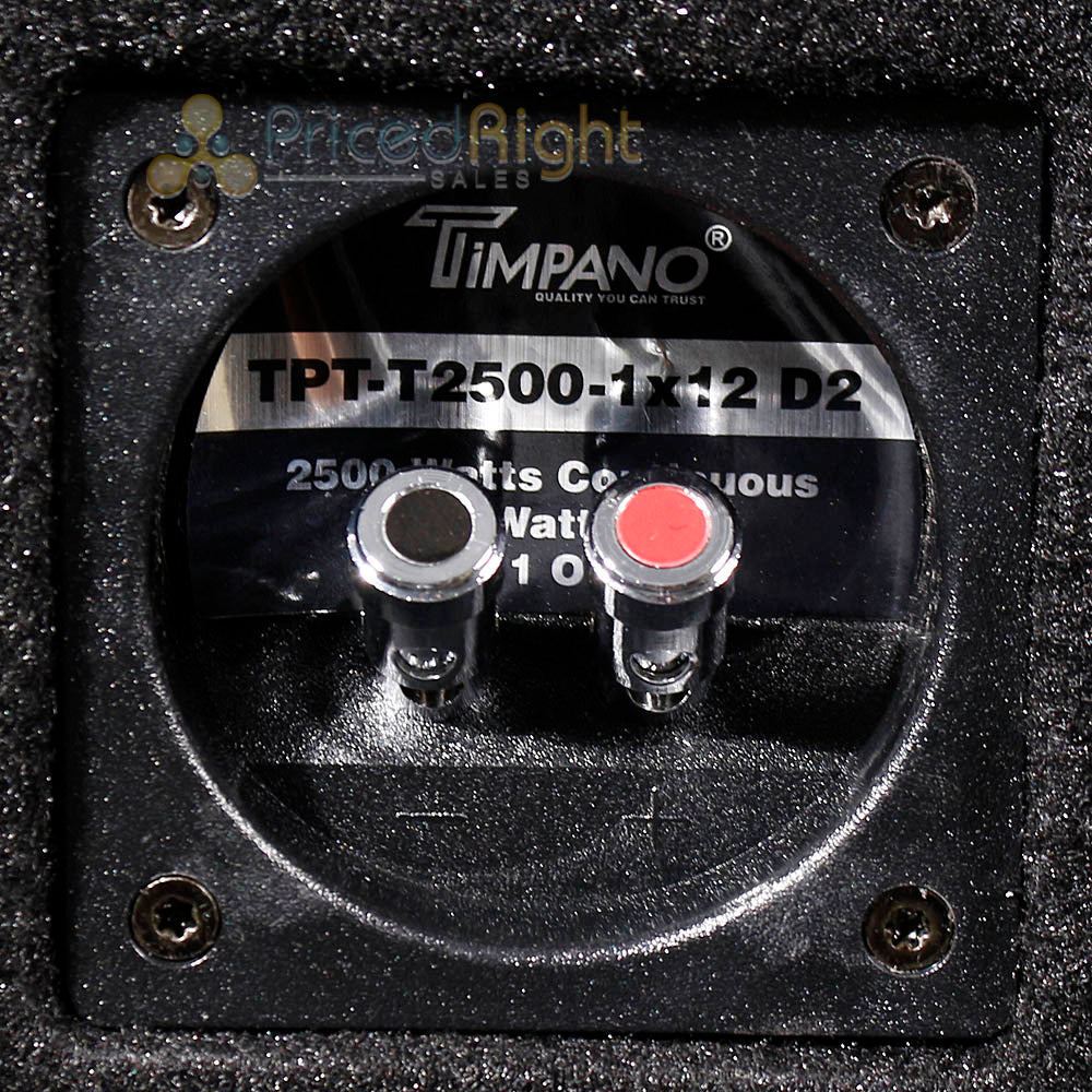 Single 12" Loaded Subwoofer Enclosure Sub Vented Box TPT-T2500-1x12 D2 Timpano