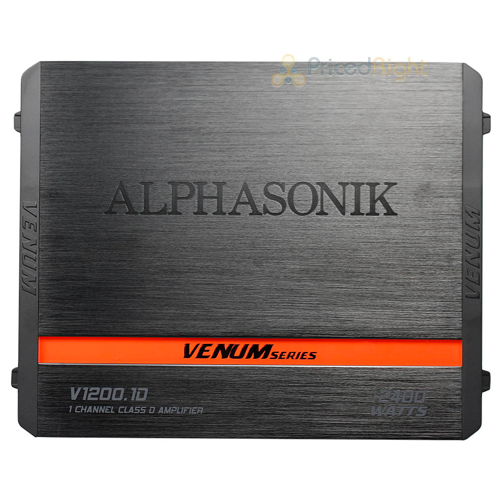Alphasonik Monoblock Amplifier 2400 Watt Max Venum Series Car Audio V1200.1D