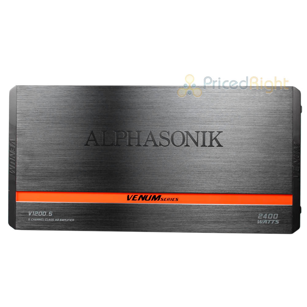 Alphasonik 5 Channel Amplifier 2400 Watts Max Power 2 Ohm Venum Series V1200.5