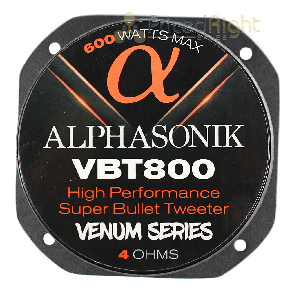 Alphasonik 4" Super Bullet Tweeter 600W Max 4 Ohm Venum Series VBT800 Single