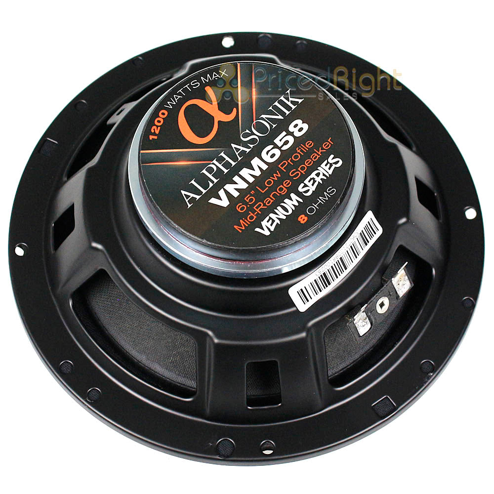 Alphasonik 6.5" Midrange Speakers Low Profile 1200W 8 Ohm Venum Series VNM658