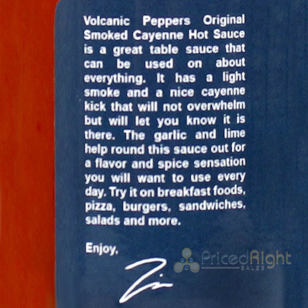 Volcanic Peppers Original Smoked Cayenne Hot Sauce 5 Oz Bottle Mild VPSCSSCS