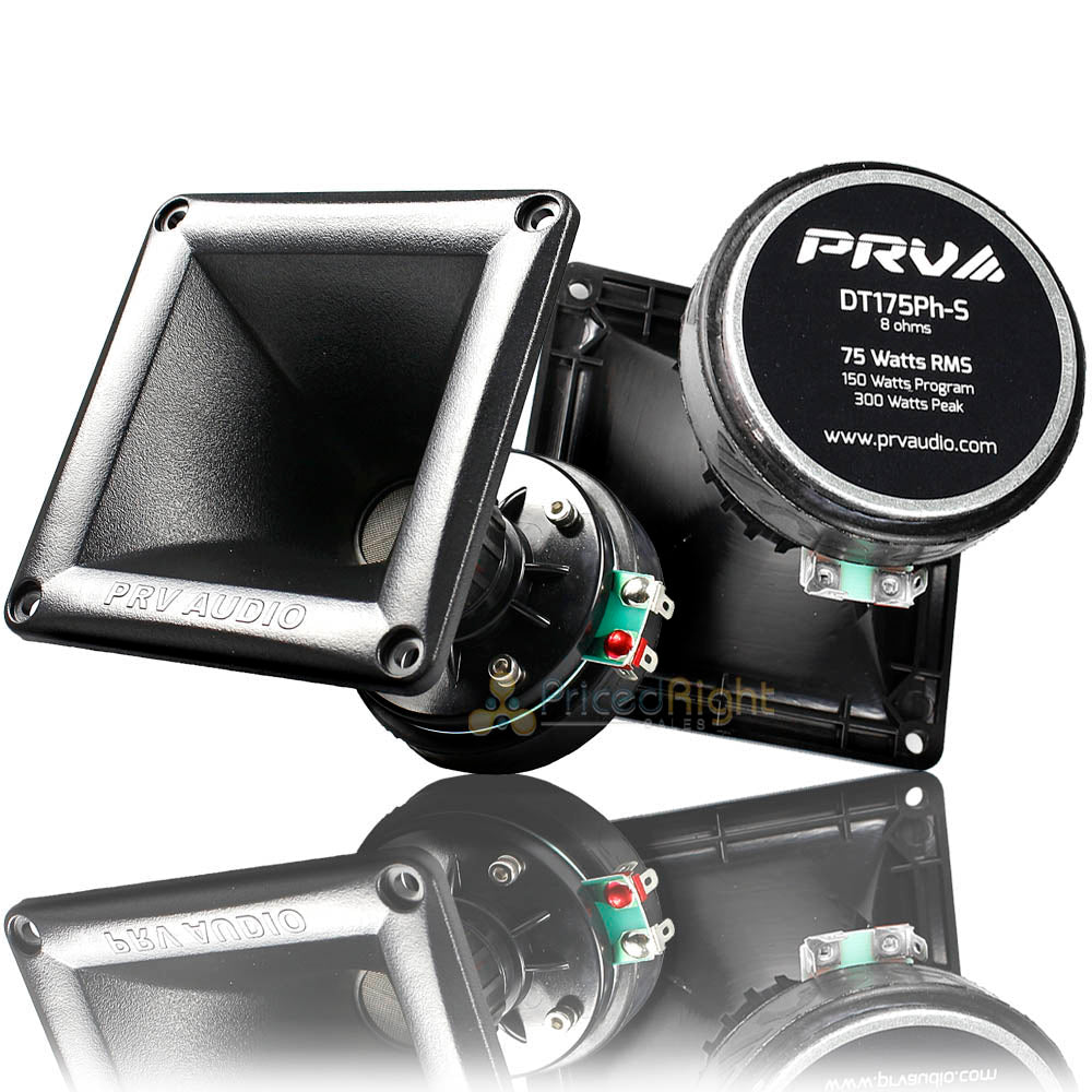 PRV Audio 8 Ohm 1" Exit Compression Driver 4.5" Wide Horn Combo WG175Ph 2 Pack