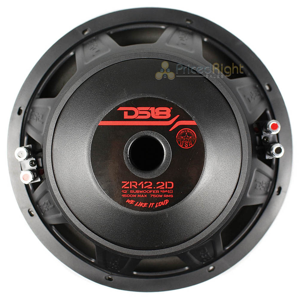 DS18 12" Subwoofer 1500 Watts Dual 2 Ohm Car Audio Elite Z Series ZR12.2D Single