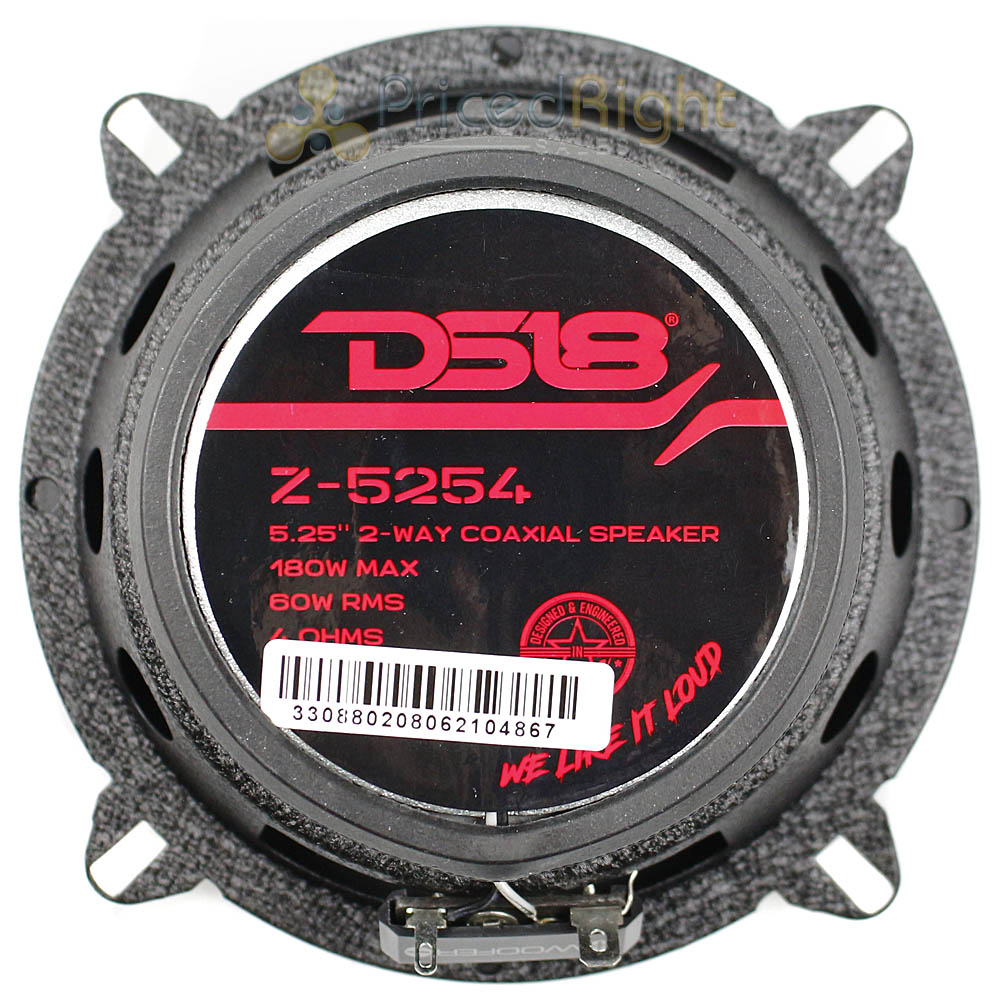 DS18 Elite 5.25" 2 Way Coaxial Speakers 180 Watts 4 Ohm ZXI Series ZXI-5254 Pair